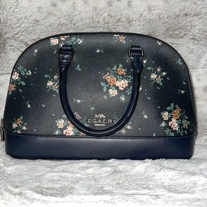 COACH Mini Sierra Satchel in Midnight Rose Bouquet